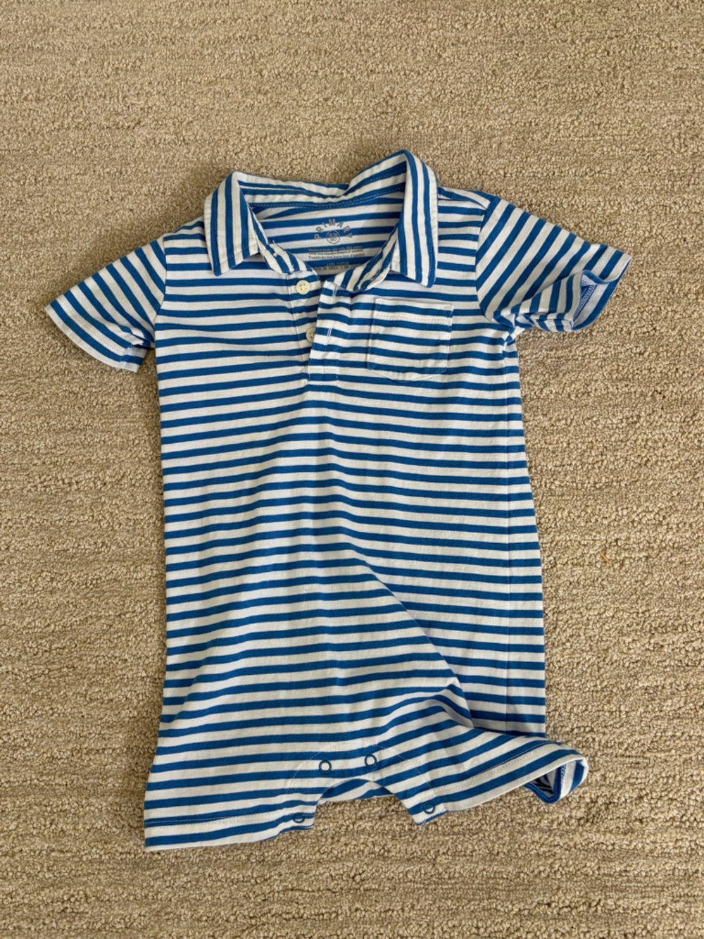 Primary Baby Polo Shortie in Mini Stripe